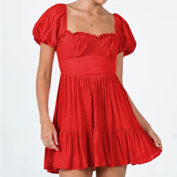 Princess Polly Dresses & Skirts - Princess Polly Red Ethan Mini Dress Size US 12 NWT!